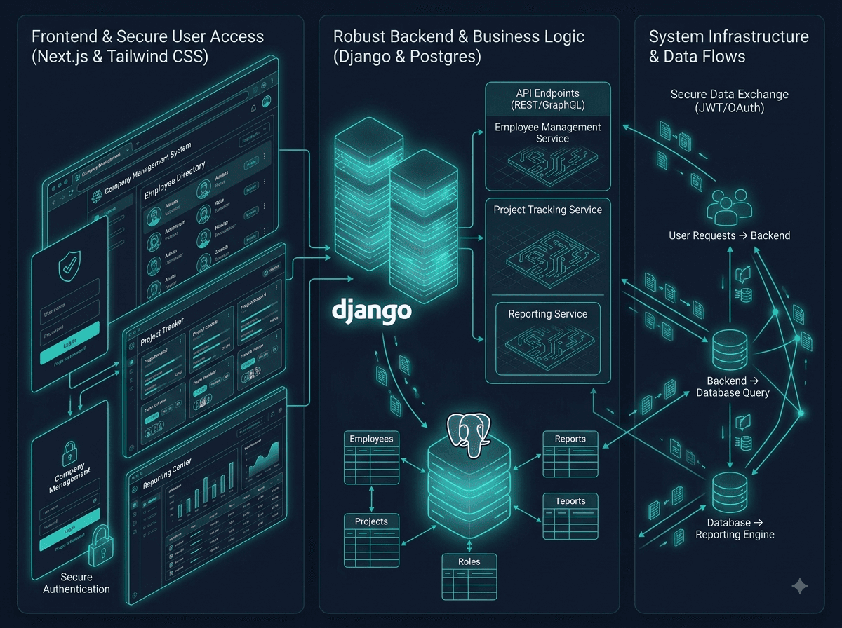 Company management system with Django and Next.js