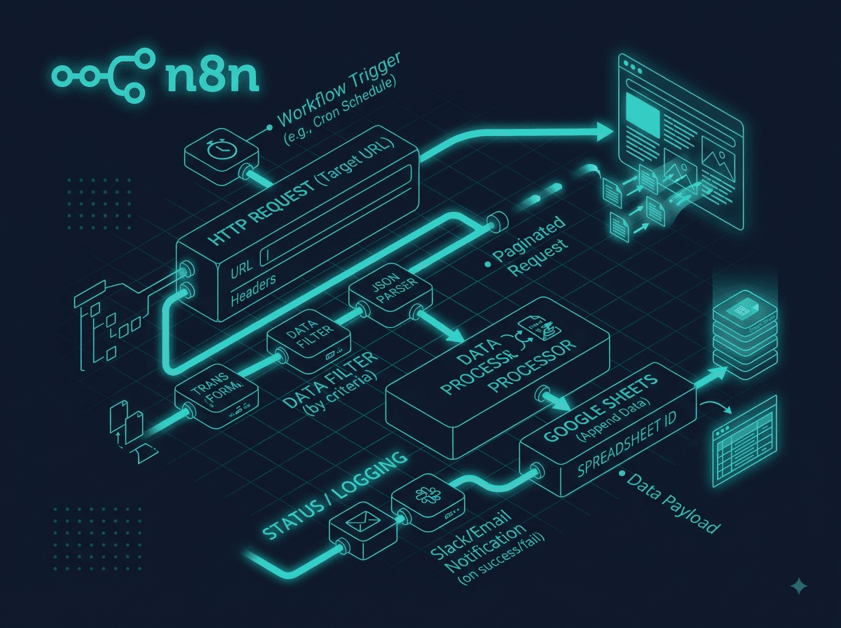 Web scraping workflow with n8n